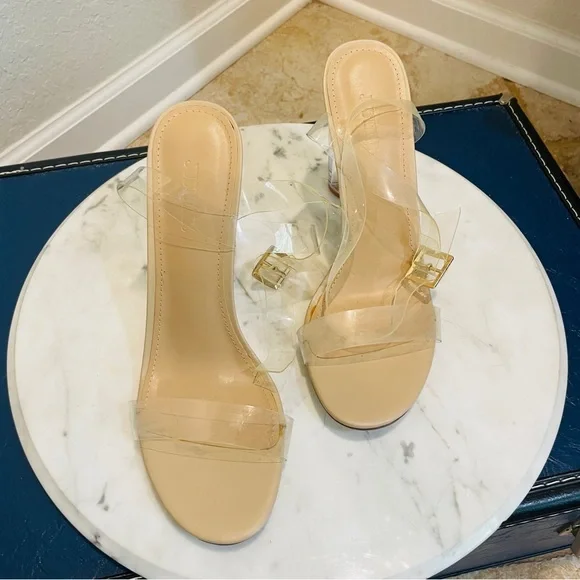 NWOT Clear Strap Chunky Heel Size 10 never worn - Picture 11 of 11
